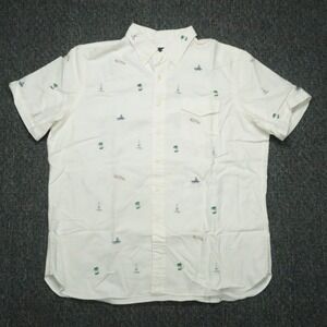 Ralph Lauren Shirt Mens Extra Large White Aloha Island Surfboard Beach Hawaiian